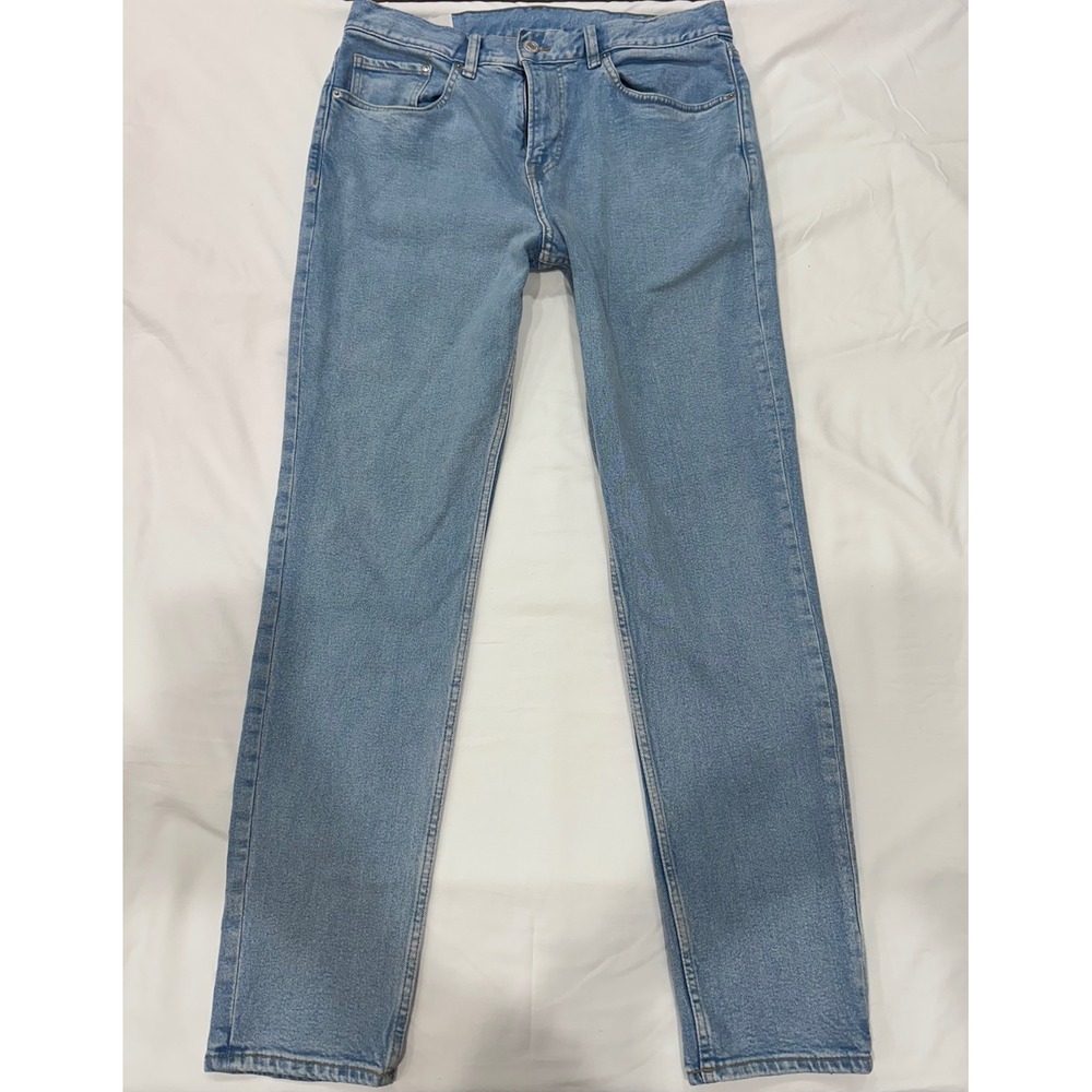 HM Slim Fit Jeans Mens 34x32 Light Wash Blue Denim Five Pocket Pants